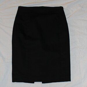 Express Black Slim Lined Pencil Skirt with 9" Rear Slit and Black Hip Detailing